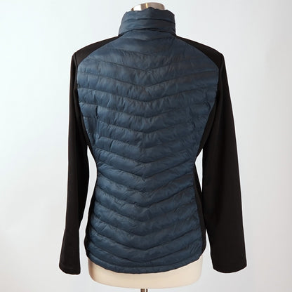 32 Degrees Mixed Media Lightweight Puffer Jacket Teal Black - M