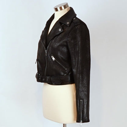 BNCI Vegan Leather Moto Biker Jacket Black - S