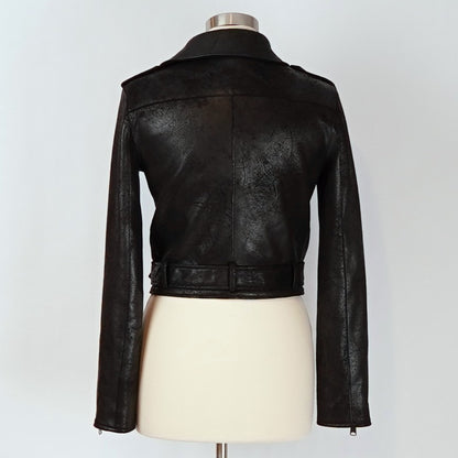BNCI Vegan Leather Moto Biker Jacket Black - S