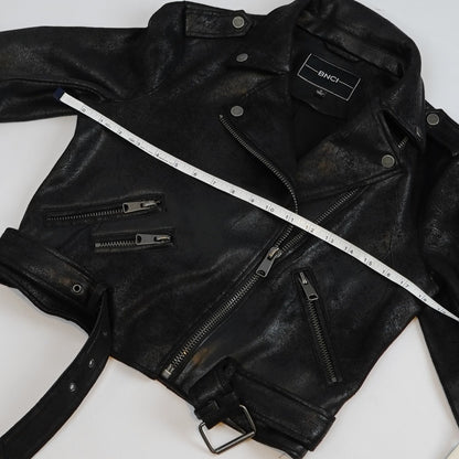 BNCI Vegan Leather Moto Biker Jacket Black - S