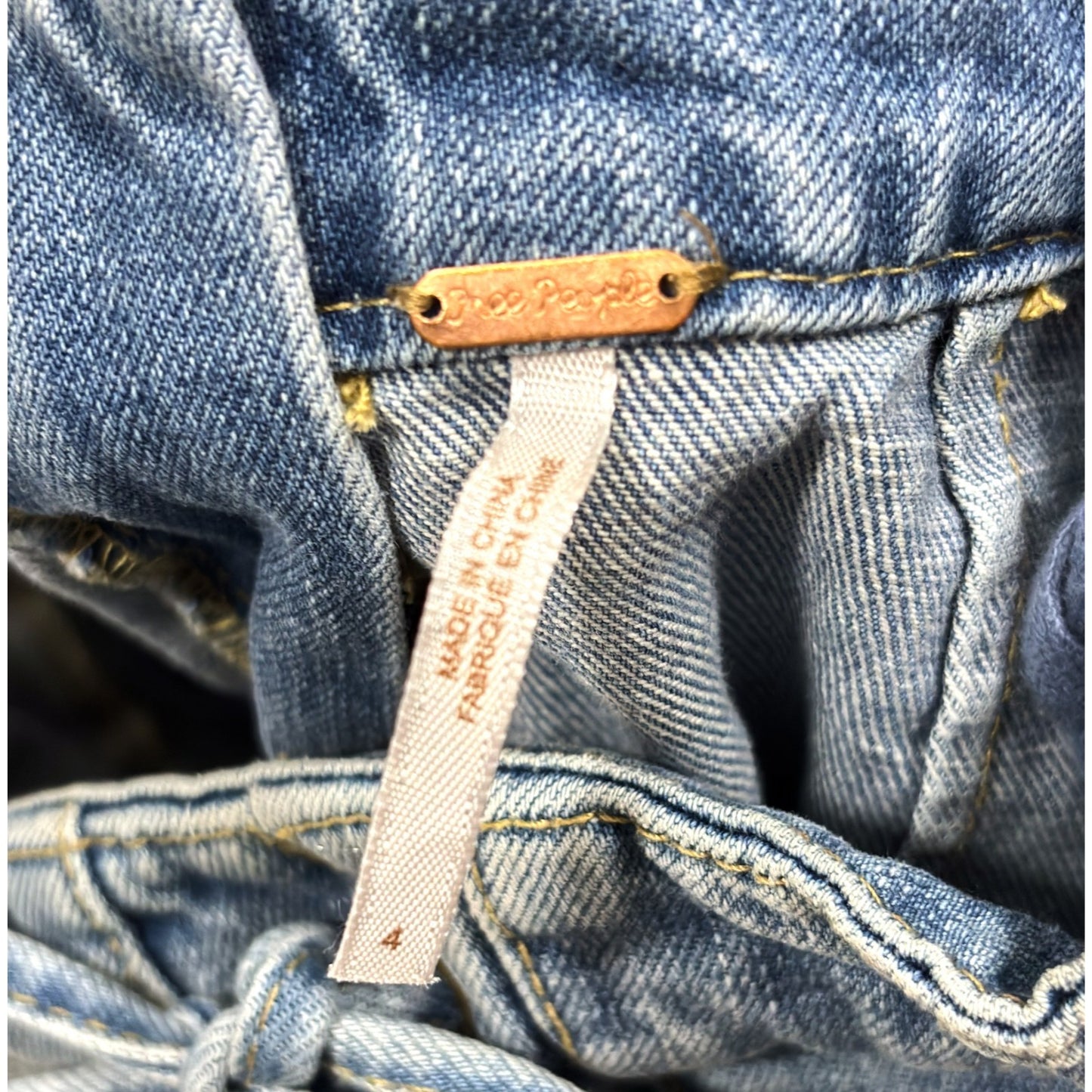 Free People Lace Up A-Line Pleated Denim Mini Skirt - 4