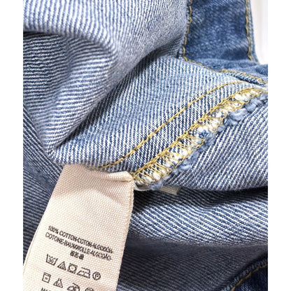 Free People Lace Up A-Line Pleated Denim Mini Skirt - 4