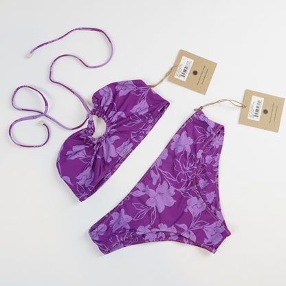 Aloe Aloe Bikini Set, Keyhole Top, Hipster Bottom - Lanai Print - S