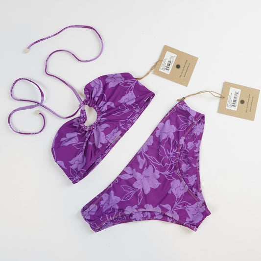 Aloe Aloe Bikini Set, Keyhole Top, Hipster Bottom - Lanai Print - S