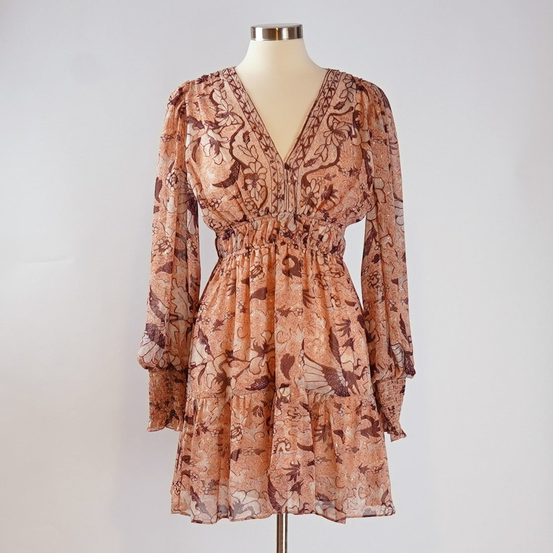 O.P.T One Pretty Time Floral Ruffle Dress NEW DEGAGE - Small