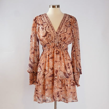 O.P.T One Pretty Time Floral Ruffle Dress NEW DEGAGE - Small