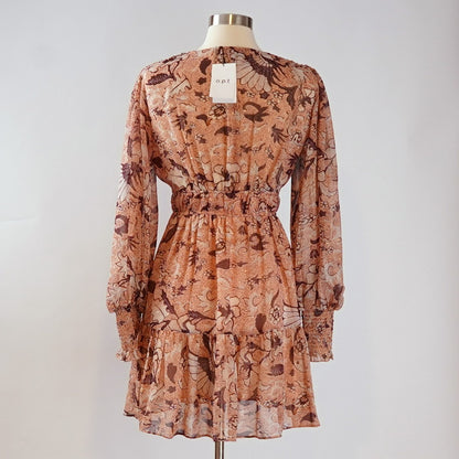 O.P.T One Pretty Time Floral Ruffle Dress NEW DEGAGE - Small