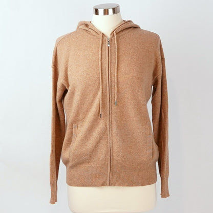 Charter Club Luxury Collection 100% Cashmere Zip Hoodie Brown - S