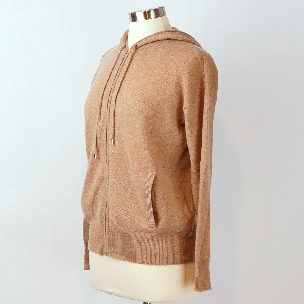 Charter Club Luxury Collection 100% Cashmere Zip Hoodie Brown - S
