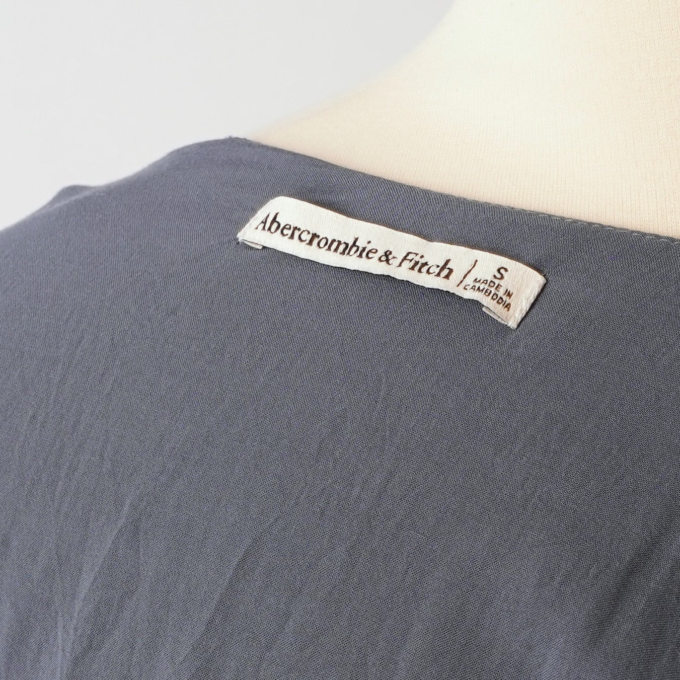 Abercrombie & Fitch Tie Front Flutter Sleeve Blouse Dusty Blue - S