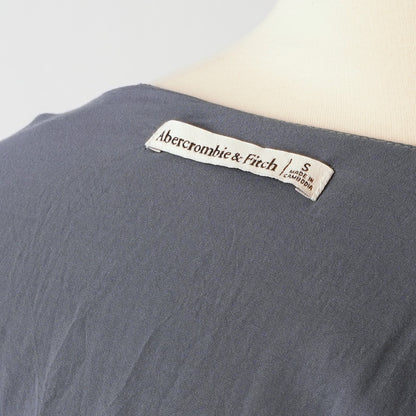 Abercrombie & Fitch Tie Front Flutter Sleeve Blouse Dusty Blue - S