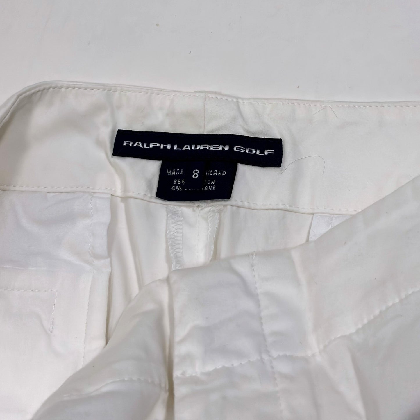 Ralph Lauren Golf Classic Fit White Bermuda Twill Chino Shorts - Size 8