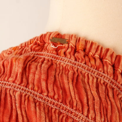 Free People Azure Maxi Dress Orange Gauze Shirred - M