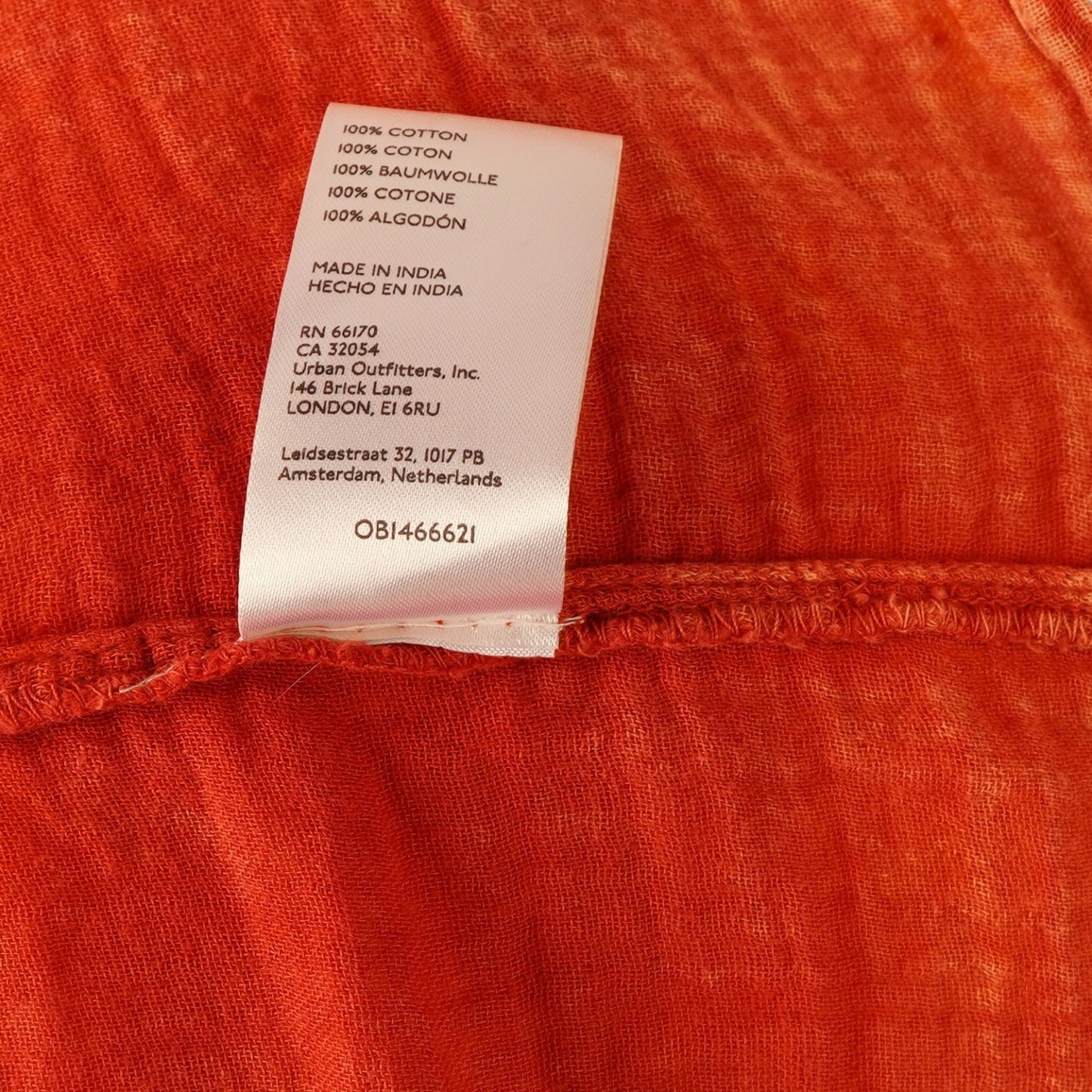 Free People Azure Maxi Dress Orange Gauze Shirred - M