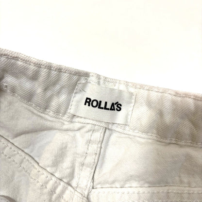 Rollas Cutoff Denim Jean Shorts High Rise Slim Dusters White Distressed - 30