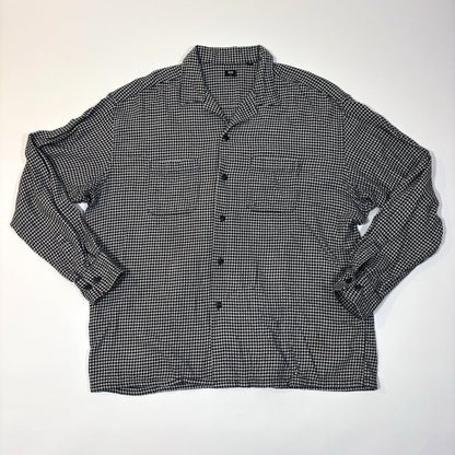 Uniqlo Houndstooth Button Up Long Sleeve Collared Shirt - XL