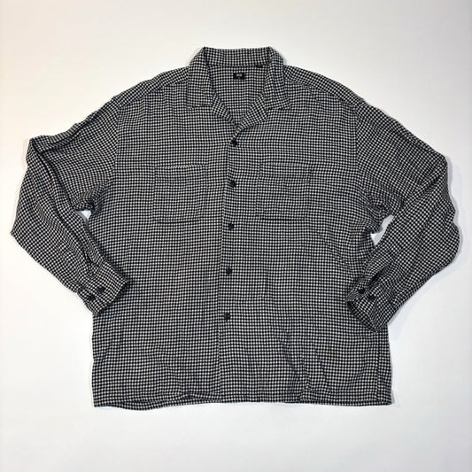 Uniqlo Houndstooth Button Up Long Sleeve Collared Shirt - XL