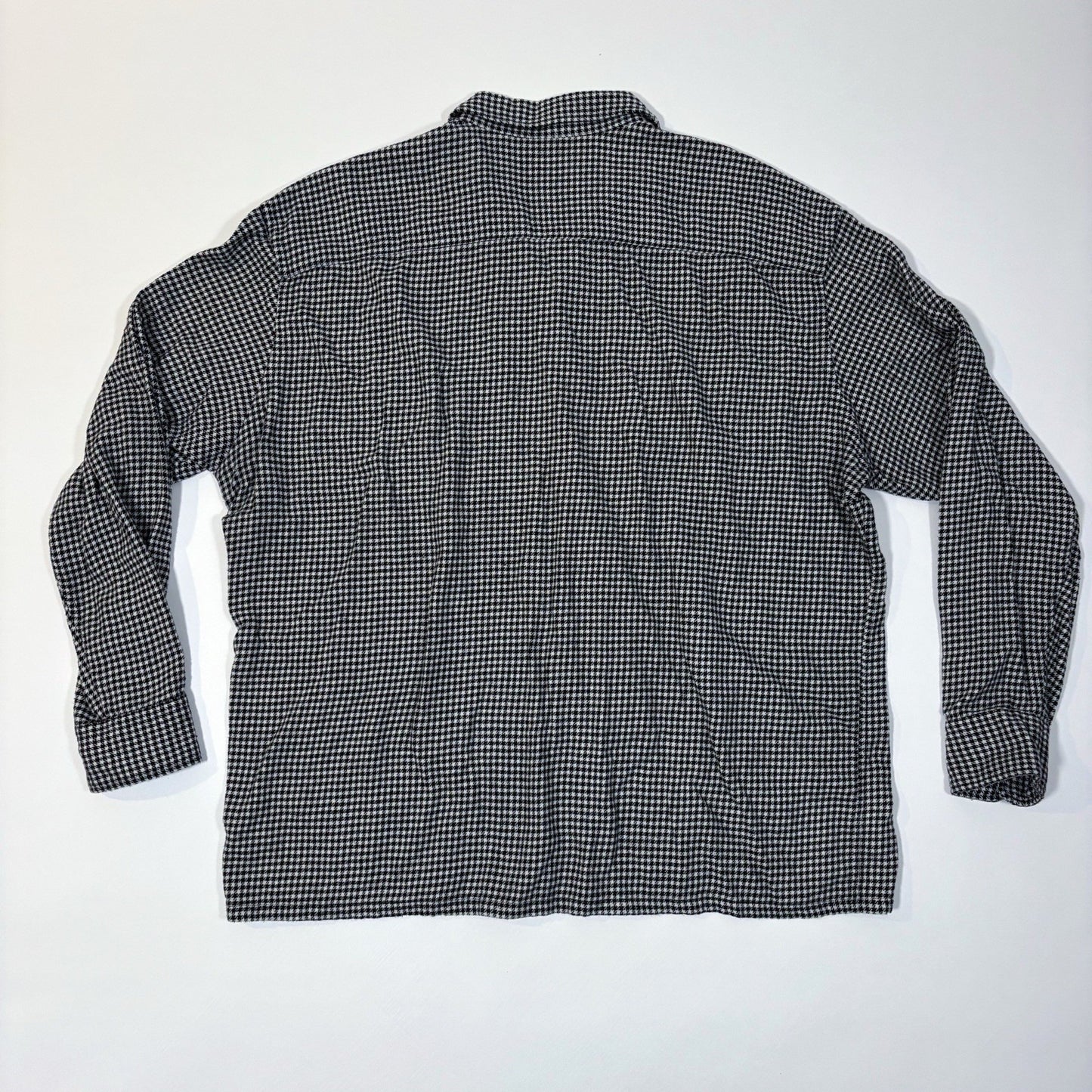 Uniqlo Houndstooth Button Up Long Sleeve Collared Shirt - XL