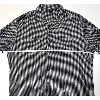 Uniqlo Houndstooth Button Up Long Sleeve Collared Shirt - XL