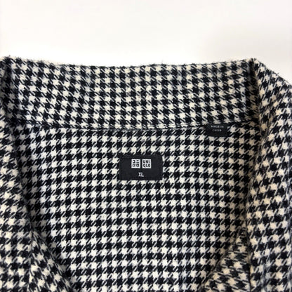 Uniqlo Houndstooth Button Up Long Sleeve Collared Shirt - XL
