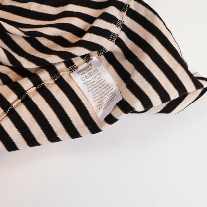 Everlane Short Sleeve Crew Neck Tee Striped Black Bone Organic Cotton - XS