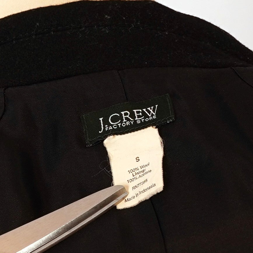 J Crew Factory Wool Peacoat Black *Imperfect* - S