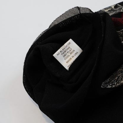 Petit Pois x Viviana G Sleeveless High Collar Top Black Floral Mesh - M