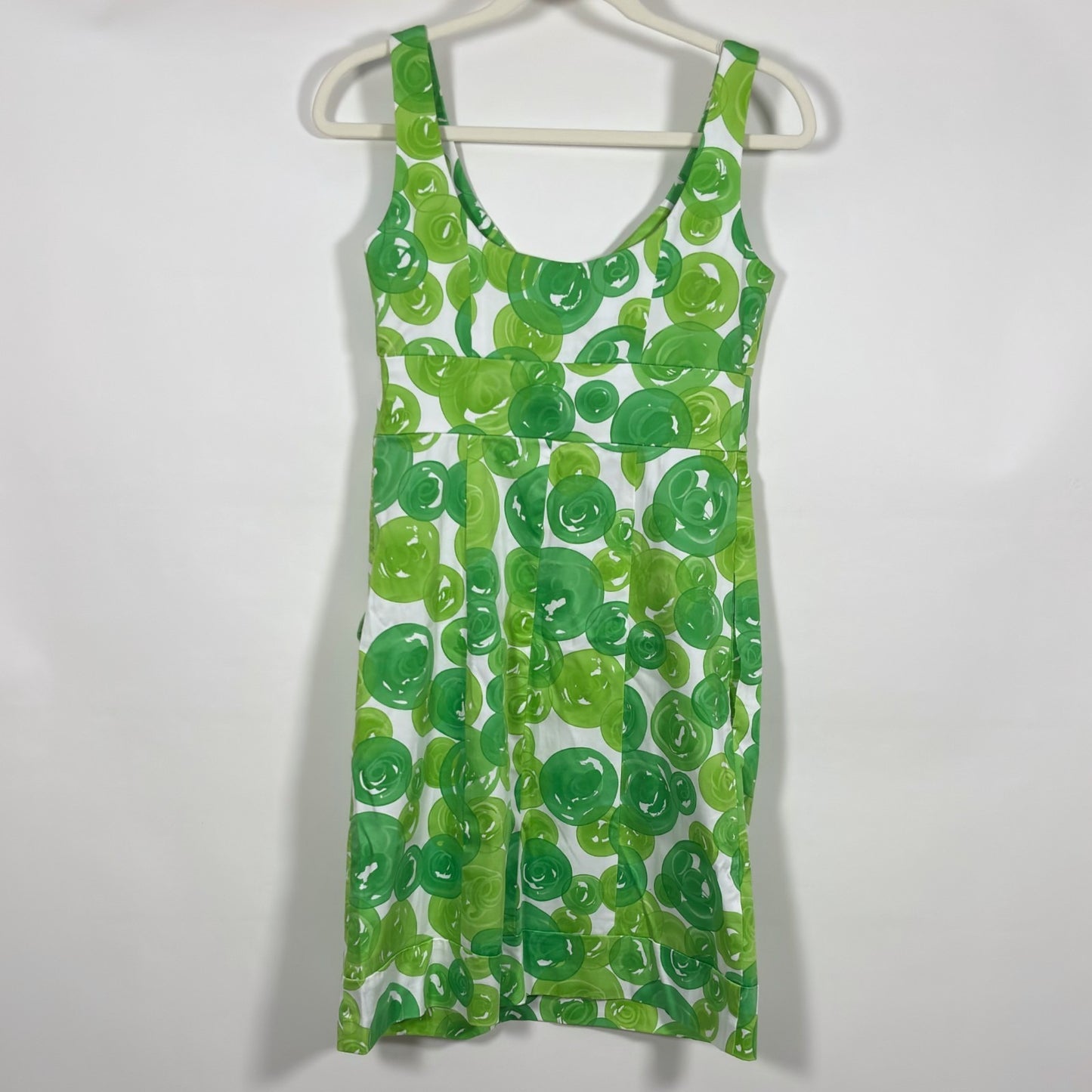 London Times Sheath Dress V Neck Abstract Bubble Green White - 4