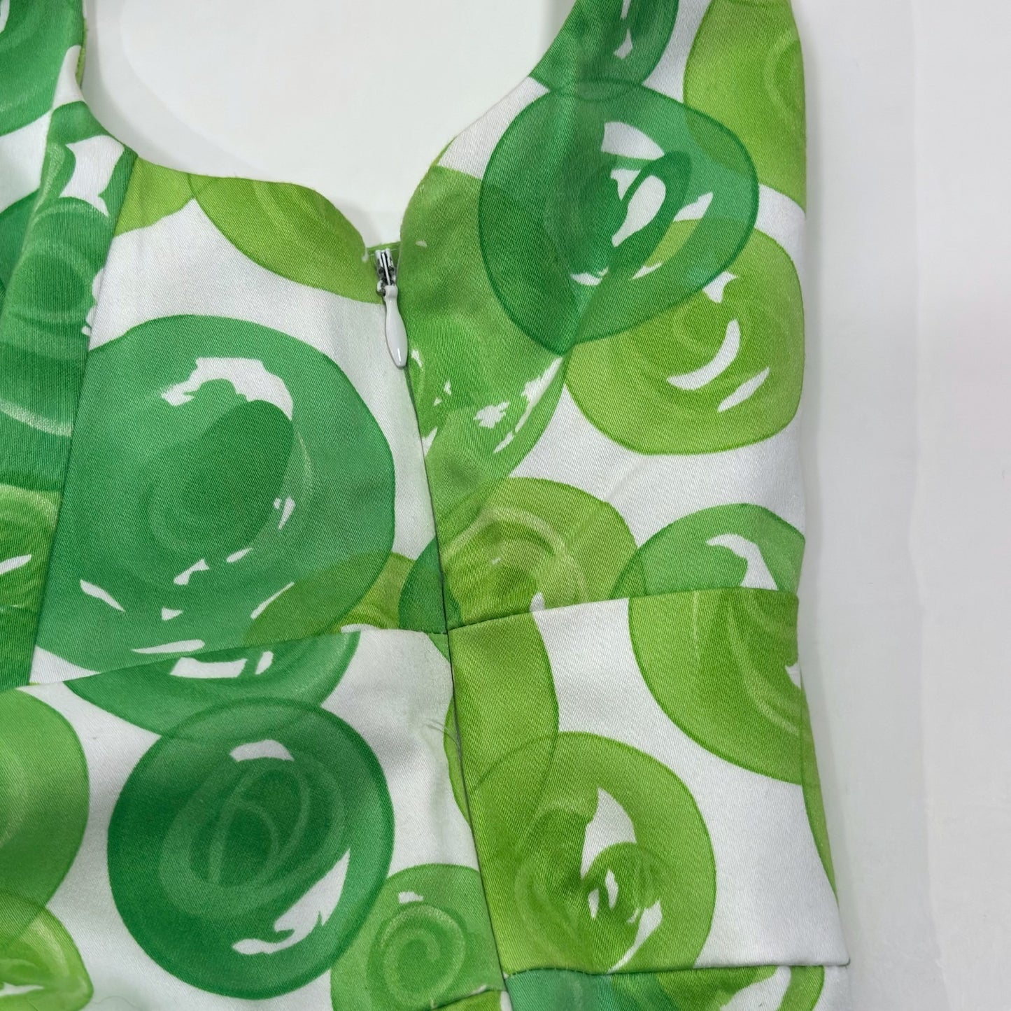 London Times Sheath Dress V Neck Abstract Bubble Green White - 4