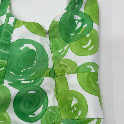 London Times Sheath Dress V Neck Abstract Bubble Green White - 4