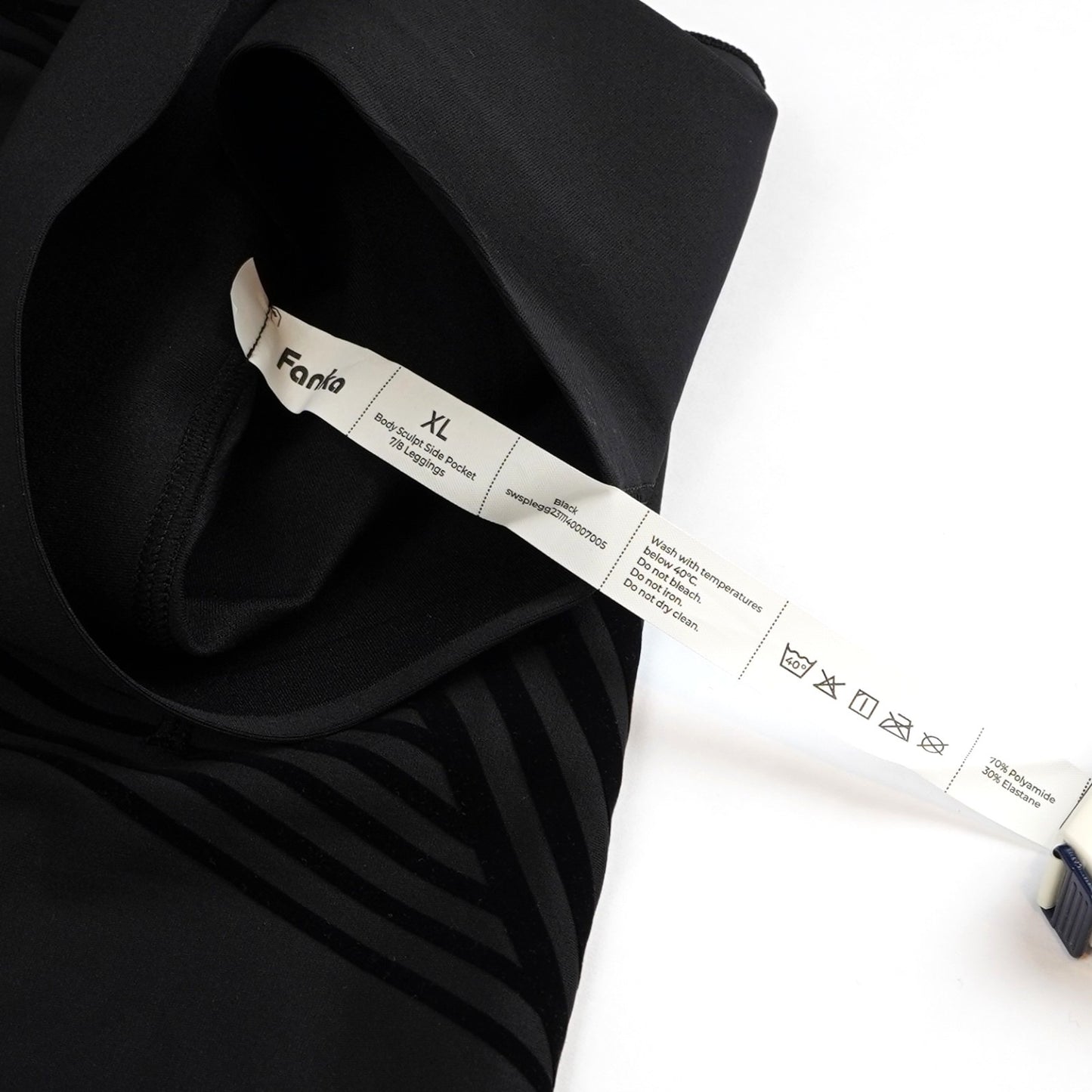 Fanka Body Sculpt Side Pocket 7/8 Compression Leggings Black - XL