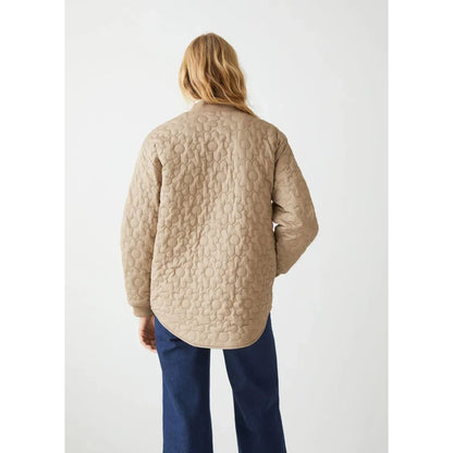 & Other Stories Oversized Floral Quilted Jacket Beige - 6