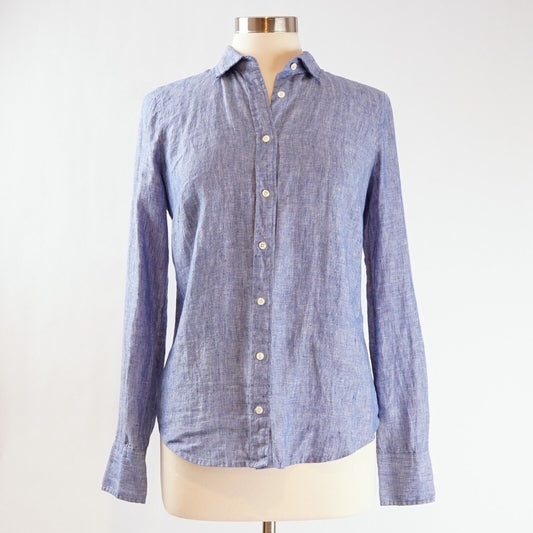 J Crew Baird McNutt Irish Linen Perfect Long Sleeve Button Down Shirt - 2