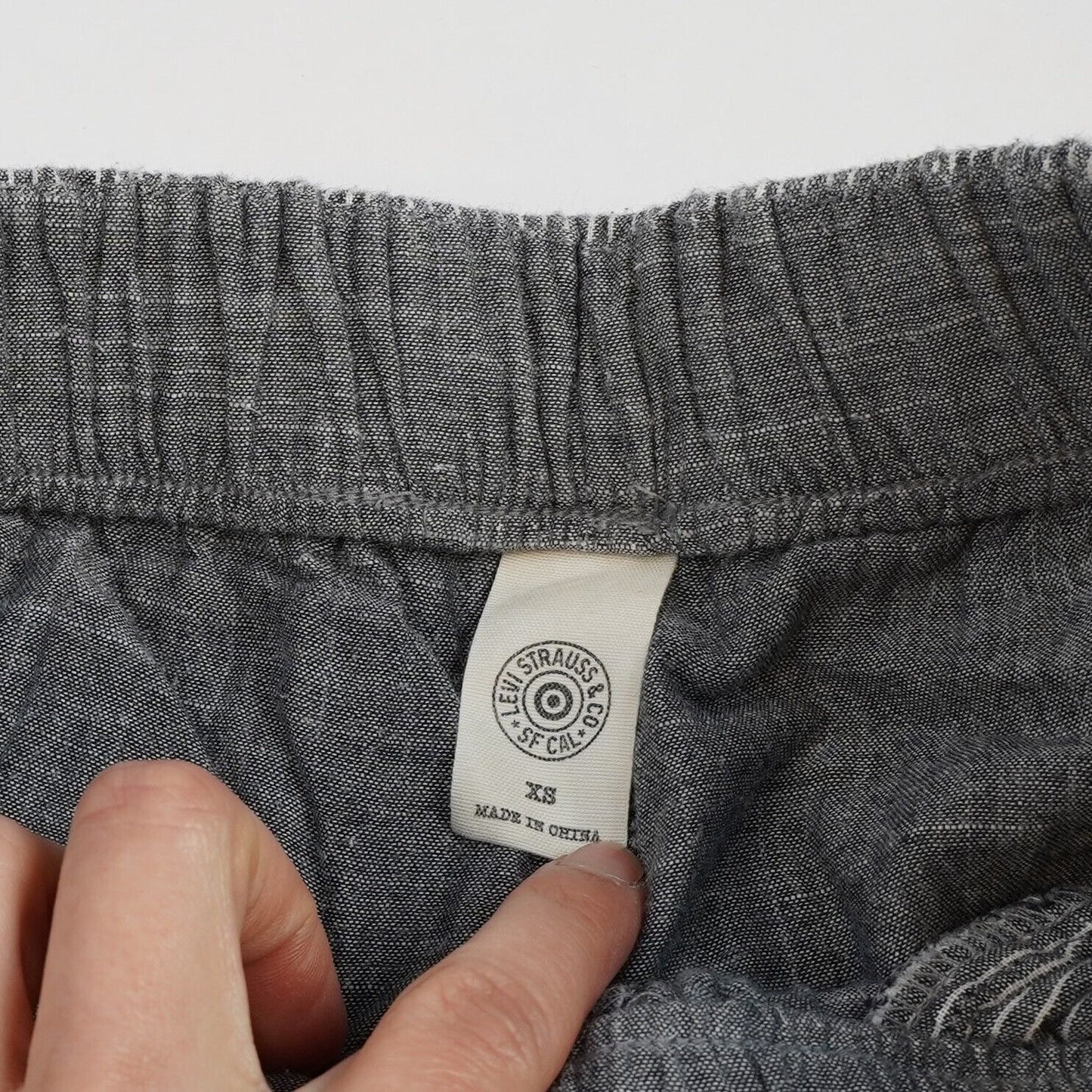 Levi Strauss 100% Cotton Pull On Straight Leg Pants Pinstripe - XS