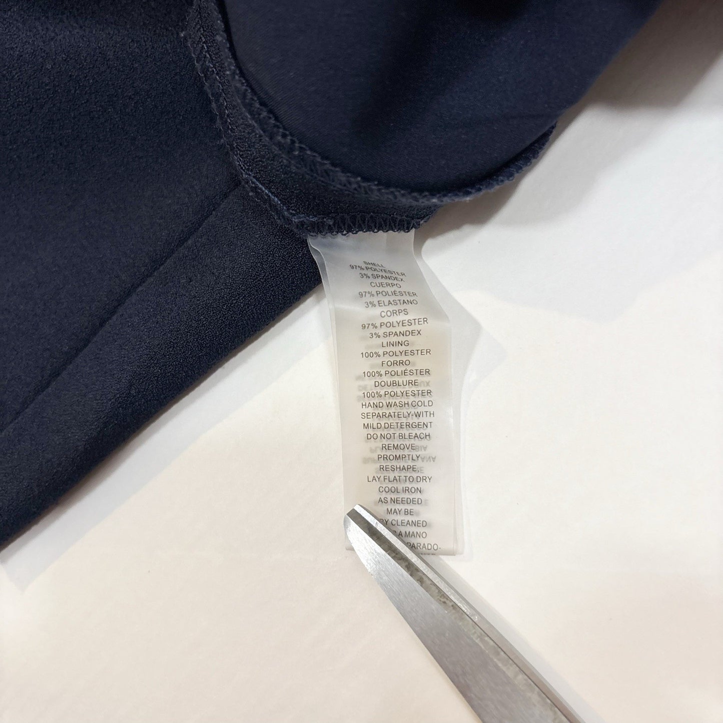 Vince Camuto Wide Leg Notch Collar Cap Sleeve Crepe Jumpsuit Navy - 4