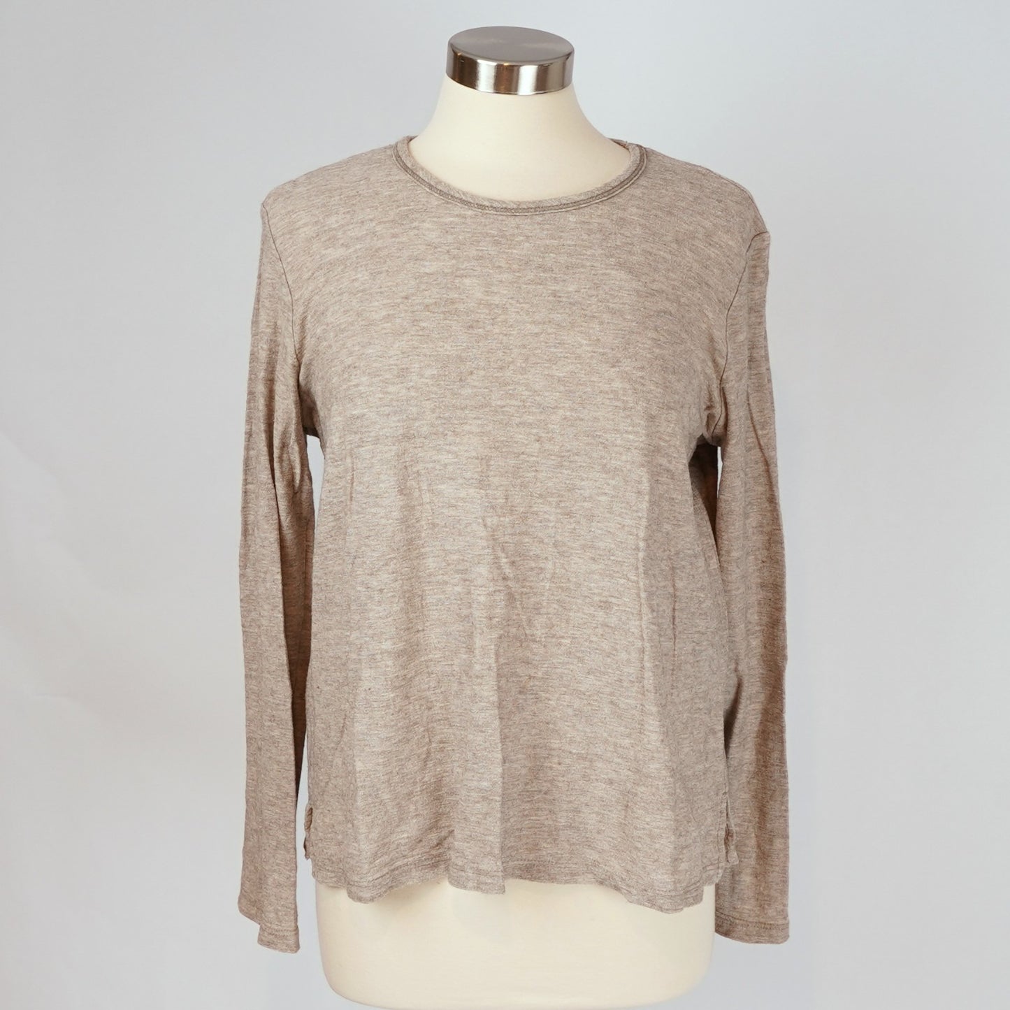 James Perse Slub Long Sleeve Crew Light Tan - L