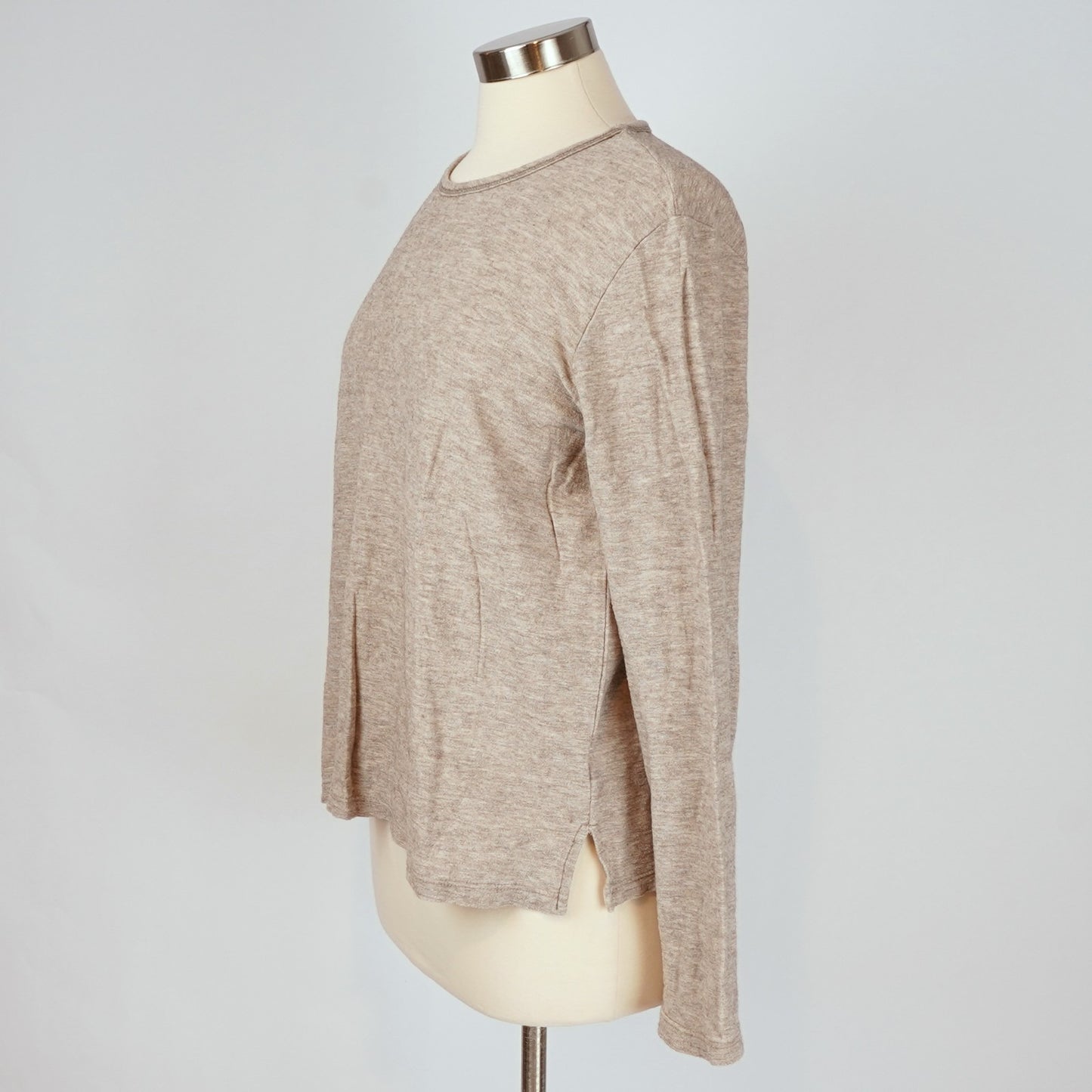 James Perse Slub Long Sleeve Crew Light Tan - L