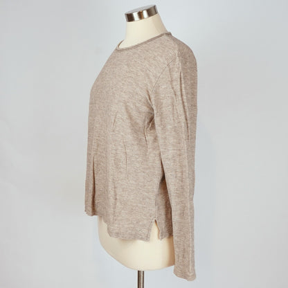 James Perse Slub Long Sleeve Crew Light Tan - L