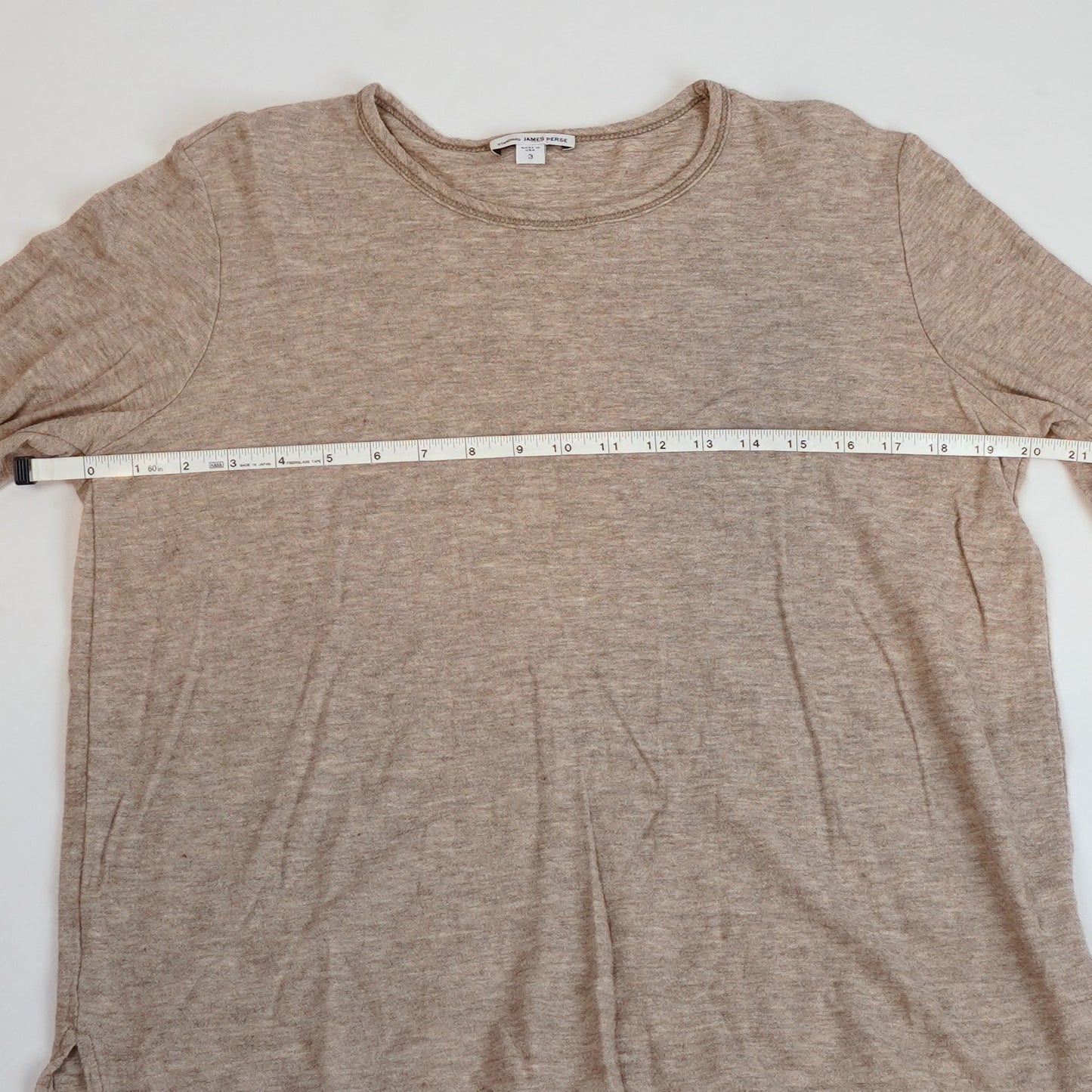 James Perse Slub Long Sleeve Crew Light Tan - L