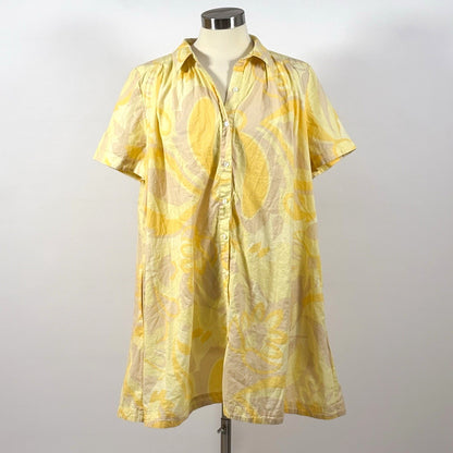 1 STATE Pastel Yellow Groovy Cotton Shirt Dress - L