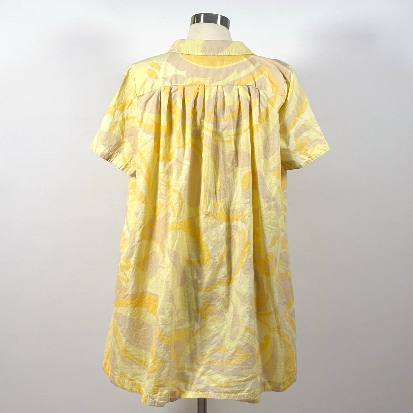 1 STATE Pastel Yellow Groovy Cotton Shirt Dress - L