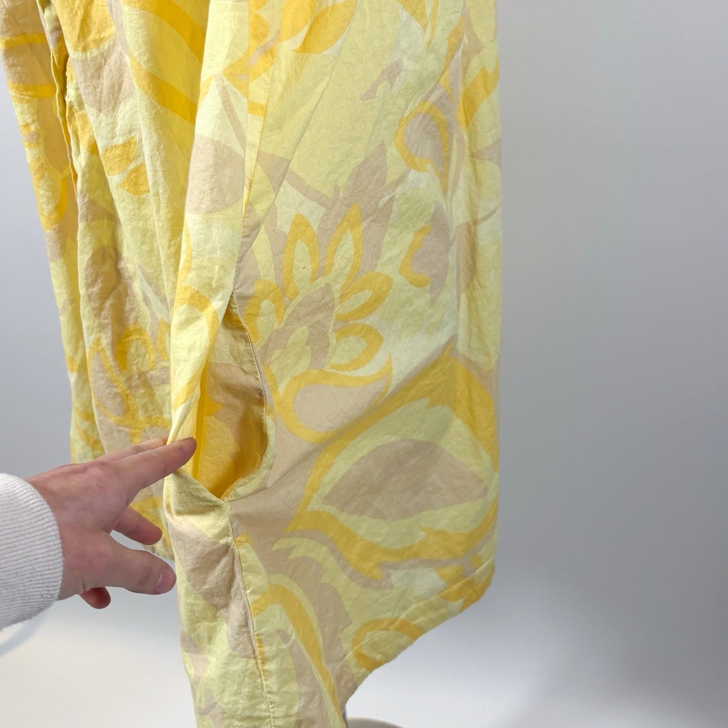 1 STATE Pastel Yellow Groovy Cotton Shirt Dress - L