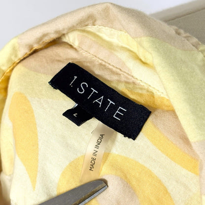 1 STATE Pastel Yellow Groovy Cotton Shirt Dress - L