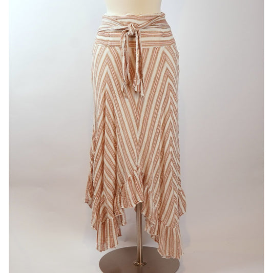 Free People Giselle Ivory Striped Convertible Skirt Dress - XS