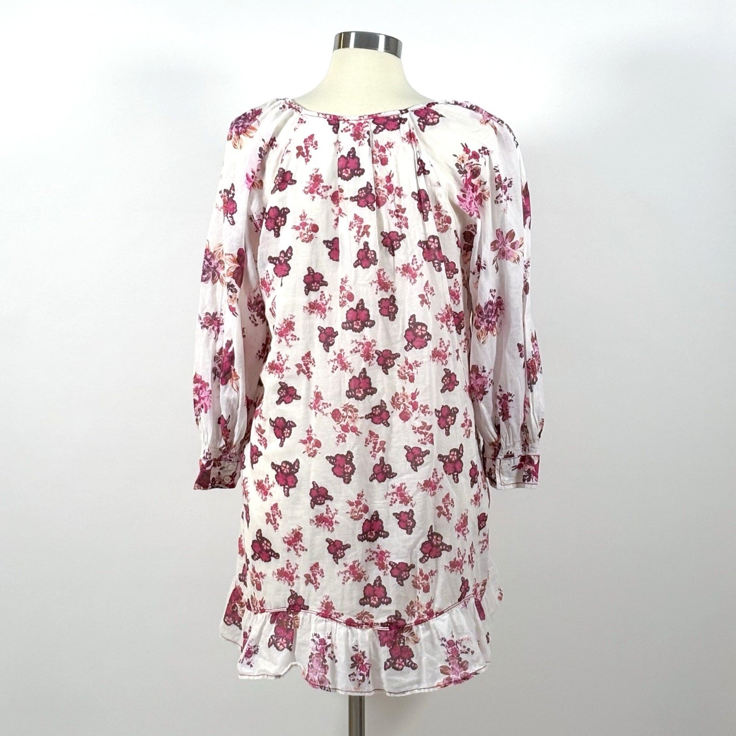 Free People Camella Floral Mini Dress Pink Red Floral Ivory Combo - L