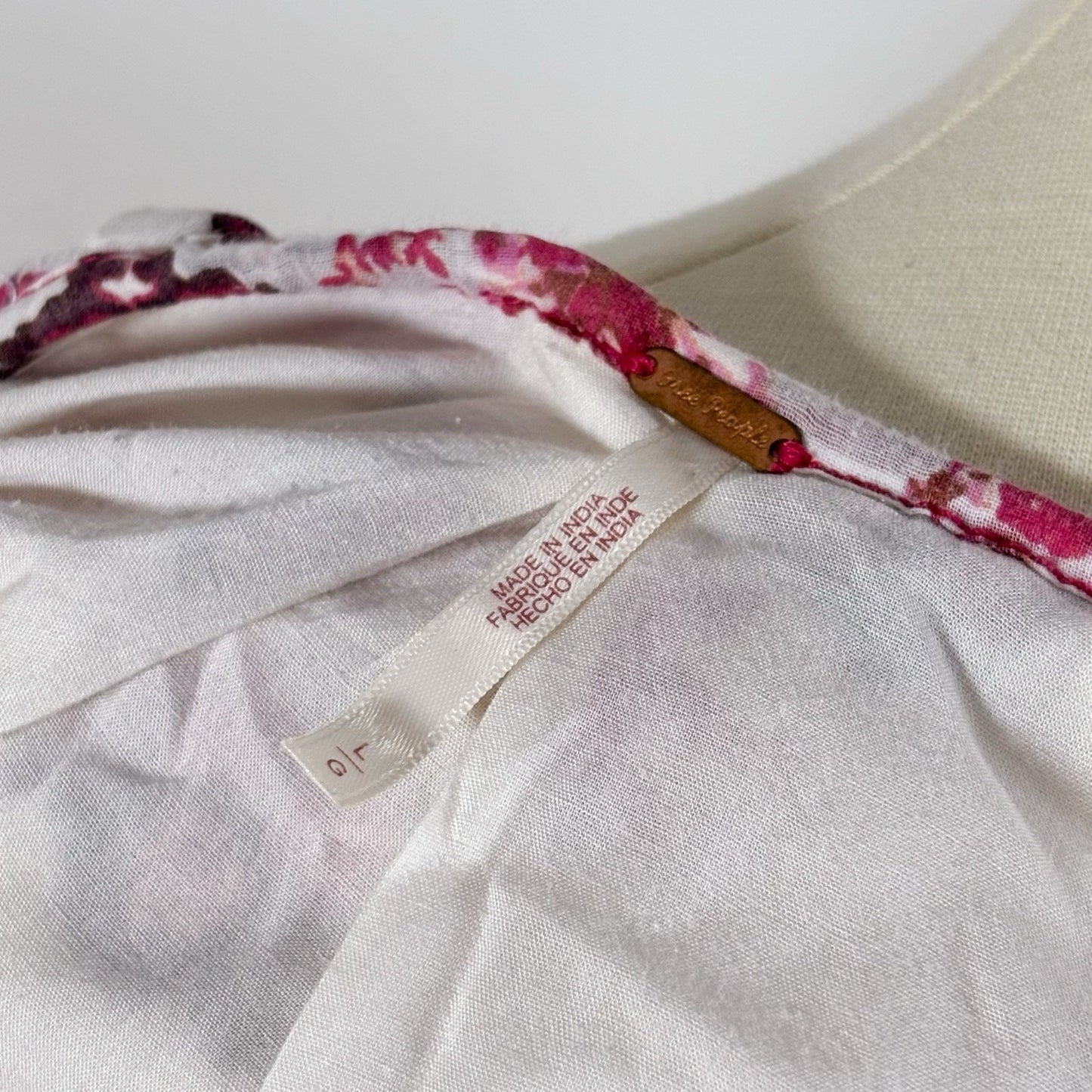 Free People Camella Floral Mini Dress Pink Red Floral Ivory Combo - L