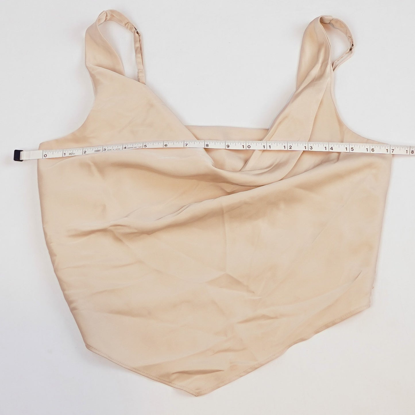 Abercrombie & Fitch Satin Cowl Neck Crop Top Tank Champagne - M