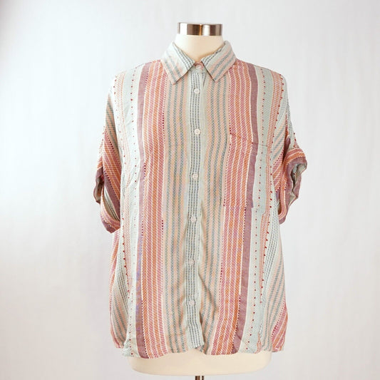 Bohme En Creme Striped Button Down Shirt - M