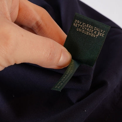 Ralph Lauren Navy Ruched Satin Sheath Dress - 12P