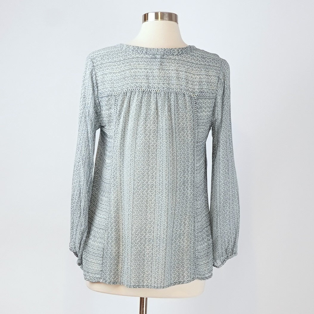 Joie Parmena Sheer Blue 100% Silk Long Sleeve Blouse - S